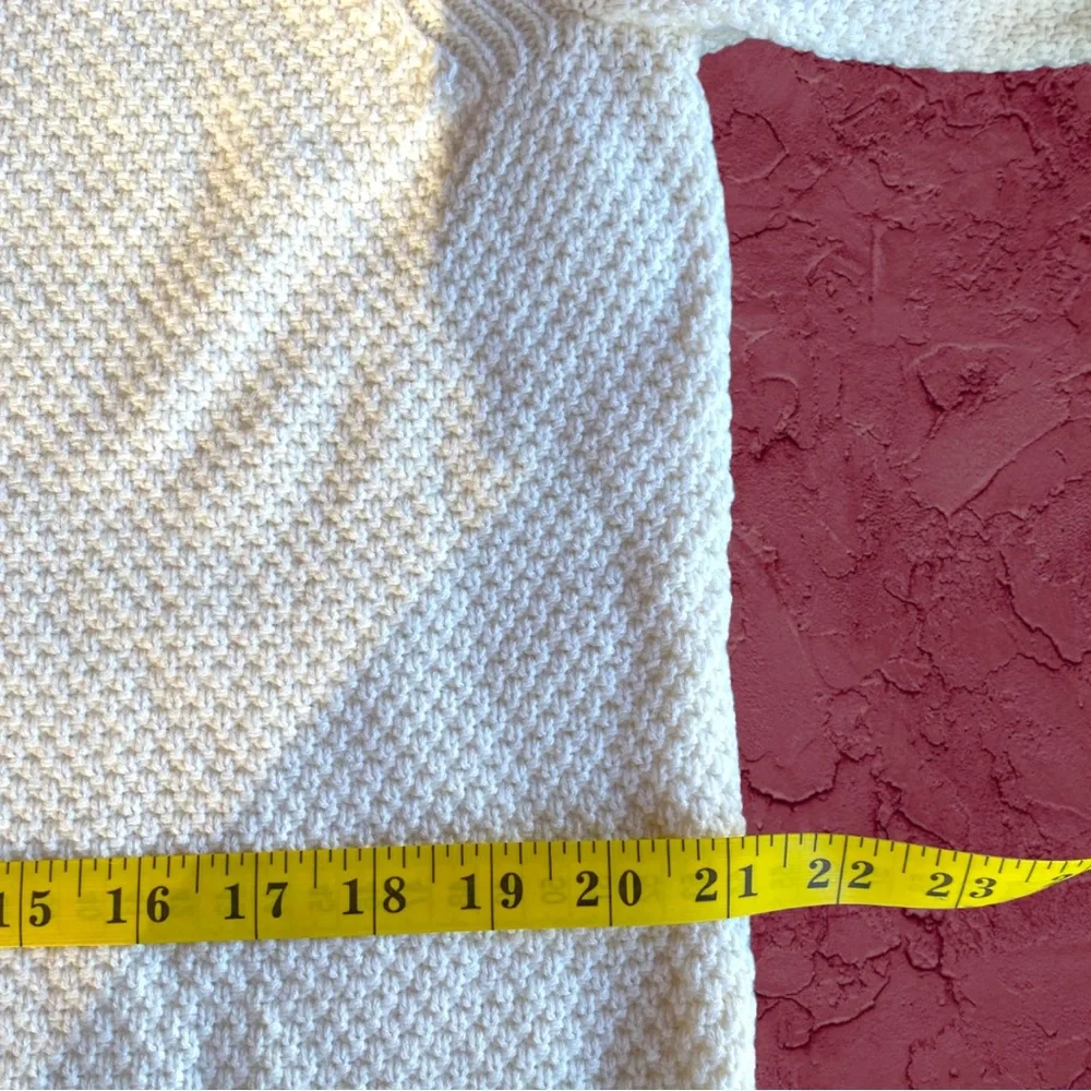 SOLD on Depop - Talbots Wool Crew Sweater Ribbon Bow Bell Sleeve Ivory White XL - Picture 12 of 15